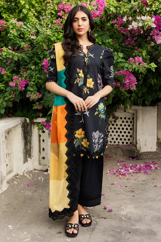3-PC Unstitched Embroidered Lawn Shirt with Embroidered Voil Dupatta and Trouser CRN4-22